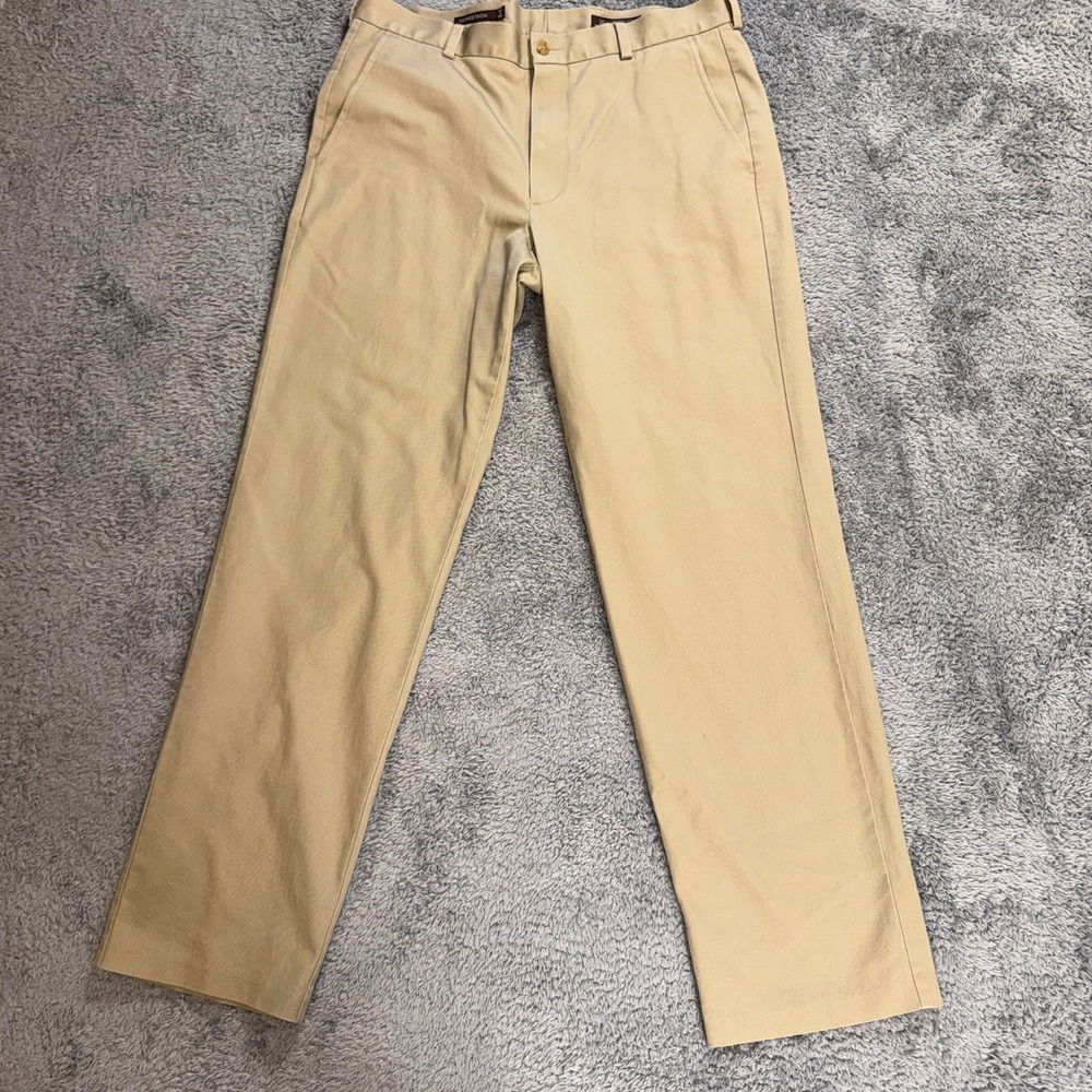 Nordstrom Smartcare Chinos Mens 35x32 Tan Khaki Wrinkle Free Flat Front Pants